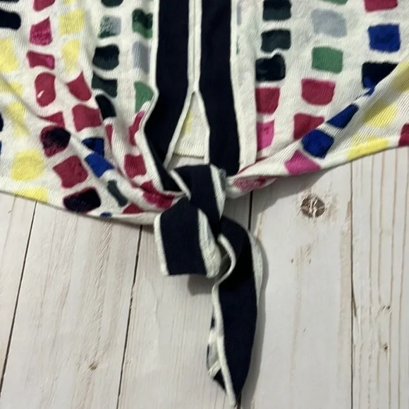 ZoZo linen blend color block top size M NWT - Picture 3 of 9